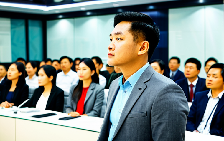 마케팅관리사 관련 협회와 지원 프로그램 - **A Vietnamese marketing professional attending a VMA (Hiệp Hội Marketing Việt Nam) seminar, fully c...